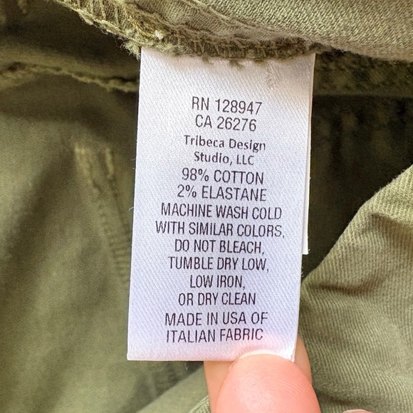 Nili Lotan Cargo Utility Cropped Pants Size 2 Olive Green Jogger Made in USA - Picture 10 of 13